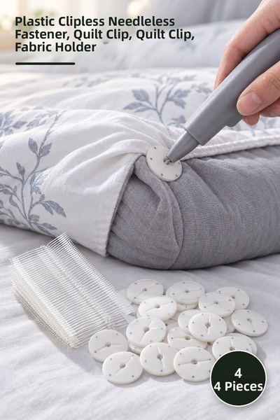 Yenilig 4 Pieces of Quilt Cover Fixing Devices – Needleless Fixer with Plasti...