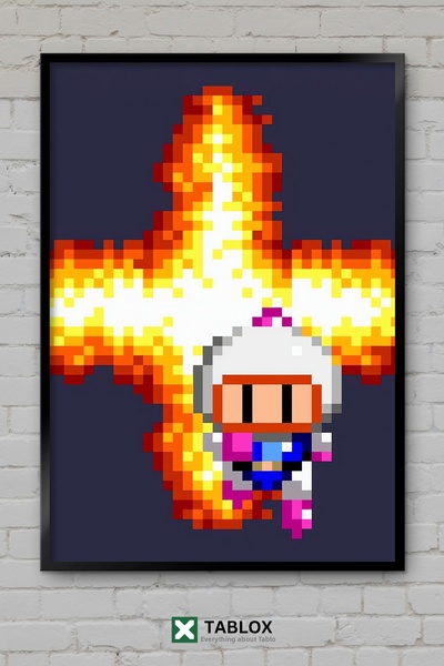 tablomaxtbx Bomberman Blast Explosion Retro Game Art Πλαισιωμένο Διακοσμητικό...