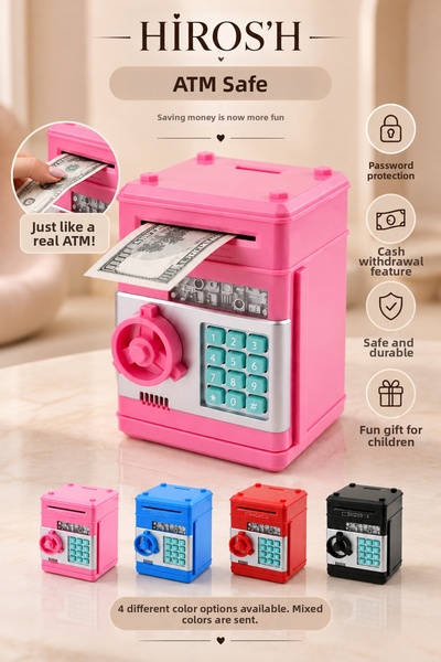 HİROS'H Smart Atm Piggy Bank and Mini Bank with Password and Digital Safe Box...