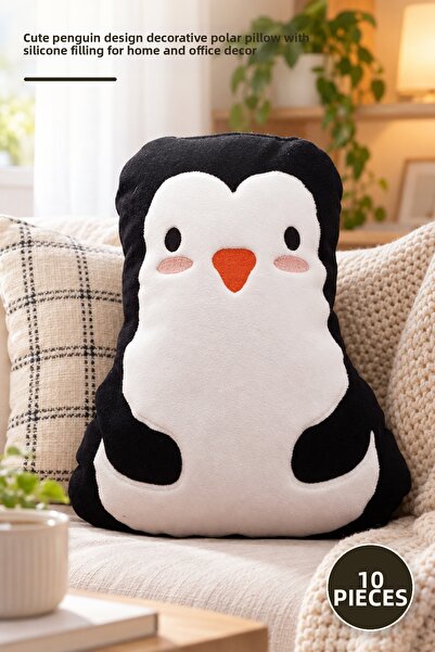 Yenilig 10 Pieces Penguin Pillow – Decorative Fleece Pillow with Cute Penguin...