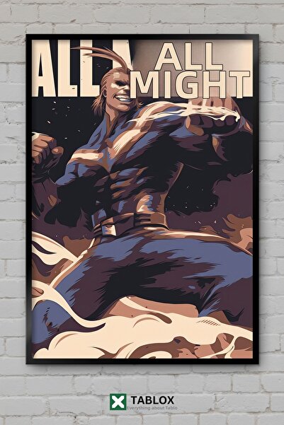 tablomaxtbx All Might My Hero Academia Anime Manga Ήρωας με κορνίζα Διακοσμητ...
