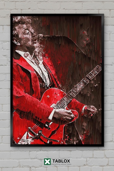 tablomaxtbx Brian Setzer Rockabilly Guitarist Μουσική αφίσα με κορνίζα, διακο...