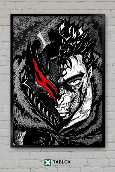 tablomaxtbx Berserk Guts Anime Manga Dark Action Sword Tablou decorativ înrăm...