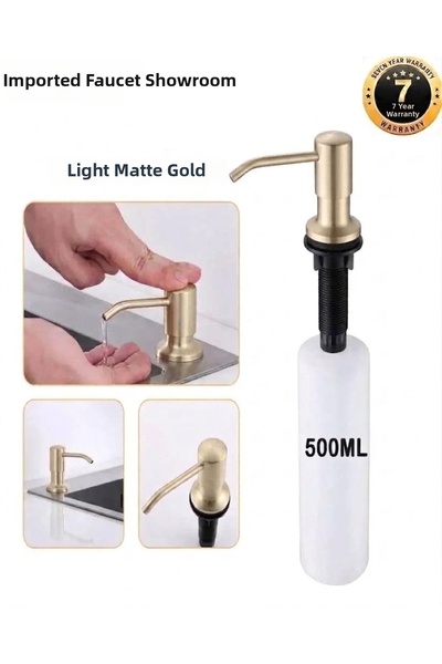 OEM Built-In Liquid Soap Dispenser Light Matte Gold Kitchen Bathroom Compatib...
