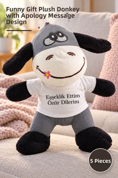 Yenilig 5 Pieces of Plush Donkey Toys – Funny Gift with T-Shirt, Plush Stuffe...