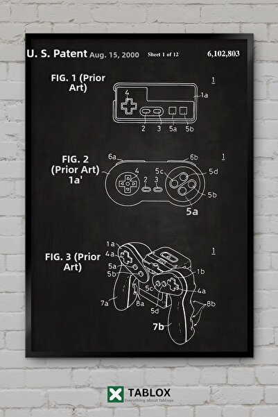 tablomaxtbx 2000 Gaming Controller Retro Game Poster Frame Διακοσμητικός πίνα...