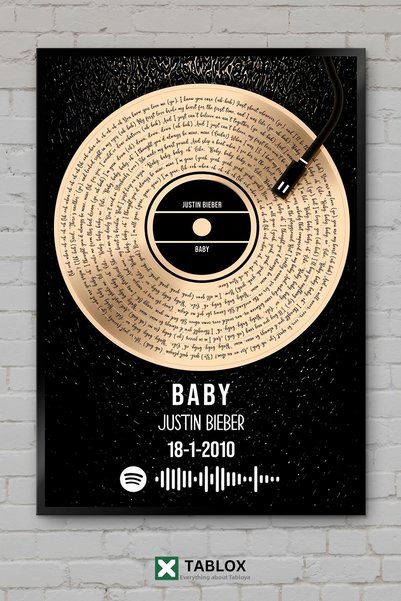 tablomaxtbx Baby Justin Bieber Versuri Compoziție Muzică Pop Aspect cadru dec...