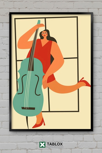 tablomaxtbx Behind the Double Bass Contrabass Musical Instrument Frame Appear...