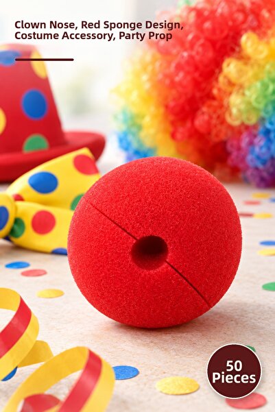 Yenilig 50pcs sponge clown nose - fake nose, red sponge design, costume acces...