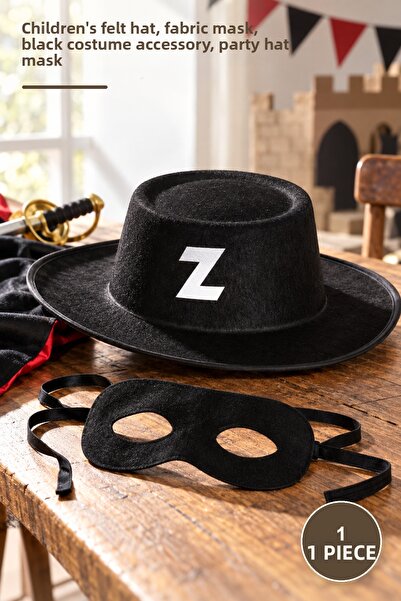 Yenilig 1 καπέλο Zorro με λογότυπο Z και μάσκα Zorro - παιδικό καπέλο από τσό...