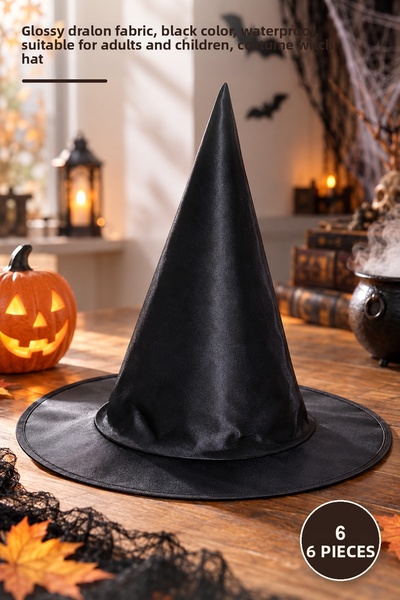 Yenilig 6 witch hats - bright dralon fabric, black color, waterproof, suitabl...