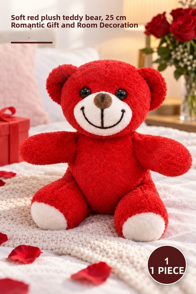 Yenilig 1 Piece Plush Teddy Bear – Soft Red Plush Teddy Bear, 25 cm Romantic ...