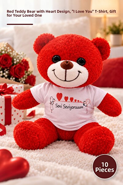Yenilig 10 Pieces Plush Teddy Bear - Teddy Bear with T-Shirt and I Love You H...