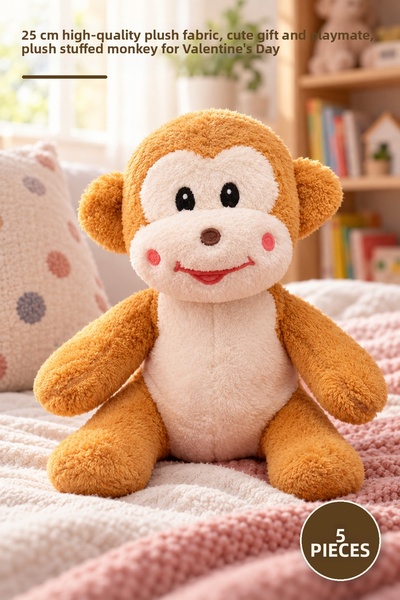 Yenilig 5Pcs Plush Toy Monkey – Quality Plush Fabric 25 Cm, Adorable Gift and...