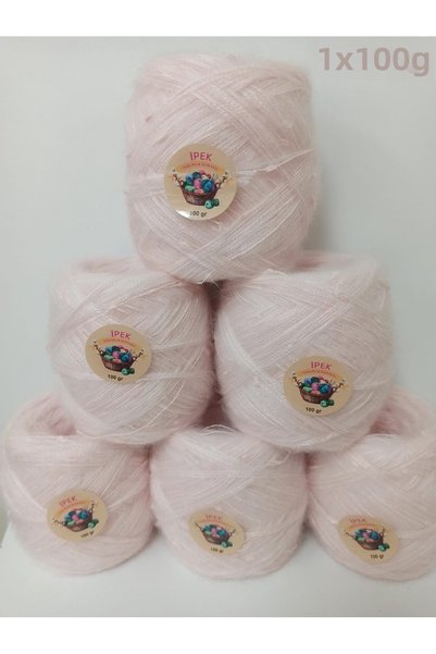İPEK YÜN İPLİK DÜNYASI Fir de tricotat Angora (roz pudră, fir roz insectă) 100gr