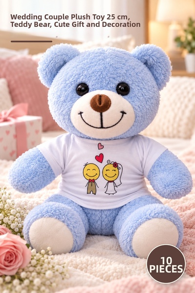 Yenilig 10 Pieces Plush Teddy Bear - Bride Groom T-Shirt Plush Toy 25 Cm, Ted...
