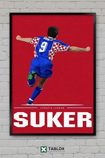 tablomaxtbx Davor Suker Ποδοσφαιριστής Κροατίας Αφίσα Τέχνης με κορνίζα Διακο...
