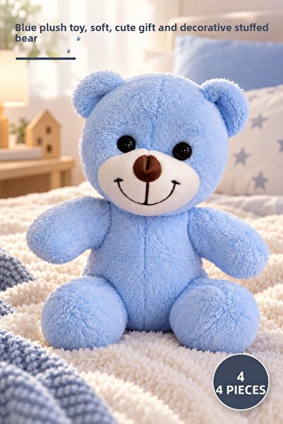 Yenilig 4 Pieces Plush Bear – Blue Plush Toy, Soft and Adorable Gift and Deco...