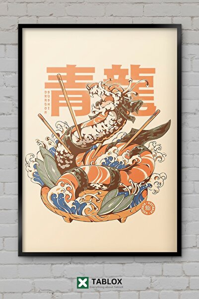 tablomaxtbx Dragon Sushi Ejder Ιαπωνική τέχνη τροφοδοσίας με ένδυμα δράκου, δ...
