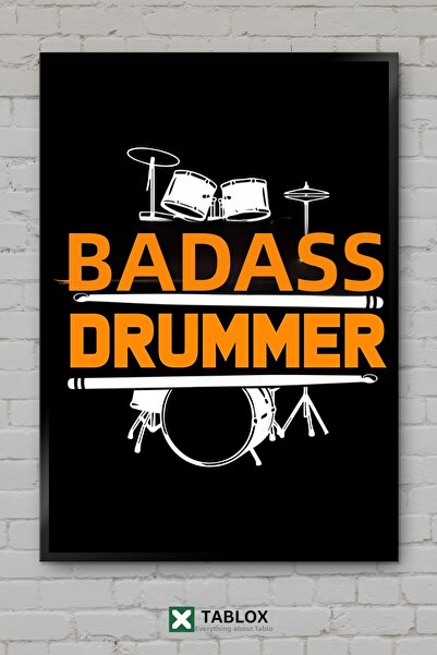 tablomaxtbx Drummer Badass Davulcu Μουσική αφίσα με κορνίζα, διακοσμητικός πί...