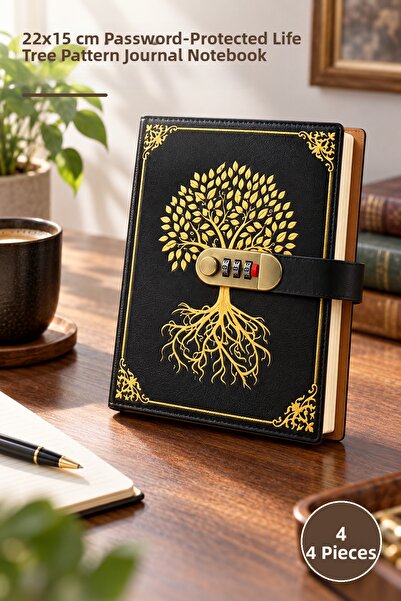 Yenilig 4 Leather Notebooks – 22X15 cm Notepad Journal Notebook with Encrypte...