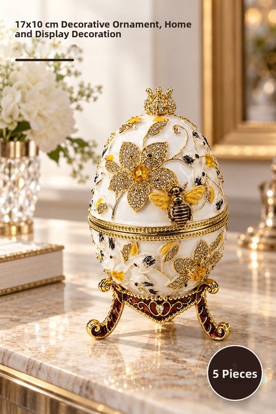 Yenilig 5 Stone Eggs – 17X10 cm Decorative Ornament, Home and Showcase Decora...