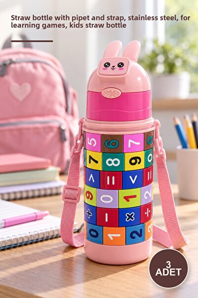 Yenilig 3 Pieces of Educational Math Game Children's Thermos – Stainless Stee...