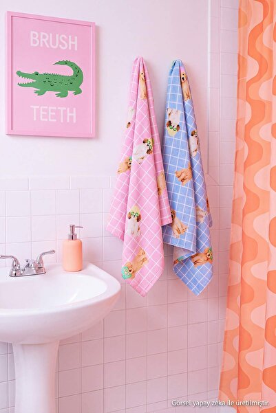 TRENDYOLMİLLA HOME مجموعة من 2 مناشف مطبخ لطيفة مطبوعة على شكل كلب مقاس 35x55...