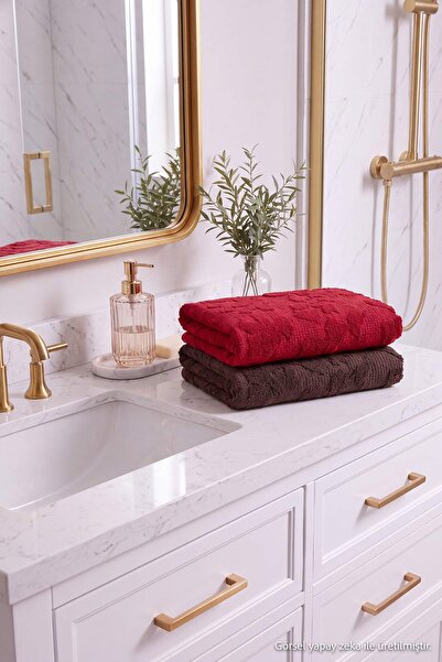 TRENDYOLMİLLA HOME 2-Pack Jacquard 100% Cotton Face Towels 50X80Cm Tphaw27Hvl...