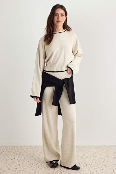 Trendyol Collection Stone Sweater-Pants Striped Color Block Knitwear Bottom -...