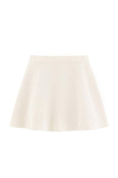Trendyol Curve Ecru Denim Large Size Skirt