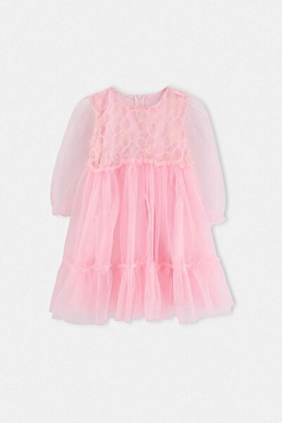 TRENDYOLKIDS Pink Tulle Birthday/Party Dress Girl's Woven Dress Tkdaw27El00019