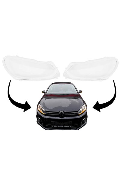 tuningset Lentile faruri compatibile cu VW Golf 6 VI Mk6 2008-2014, sticlă tr...