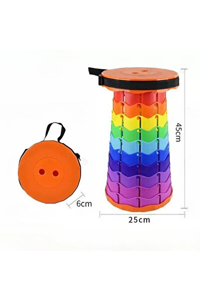 Choice1 Color Orange Telescopic Folding Stool Portable Folding Camping Chair ...