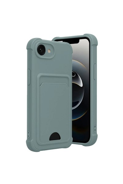 SS HOME CONCEPT Apple iPhone 16E Kelvin Silicone with Business Card - Light G...