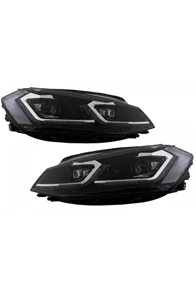 tuningset Faruri LED RHD compatibile cu VW Golf 7.5 VII Facelift 2017+ cu vir...
