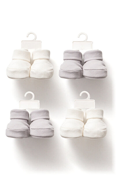 pofidoo baby Yenidoğan Bebek Patik Çorap 4'lü Set Fitilli Kumaş Unisex Hediye...