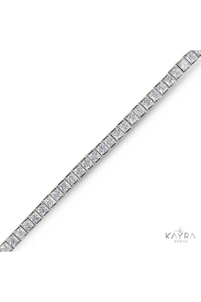 Kayra Mücevher Baget Taşlı Gümüş Bileklik SGMBLK02
