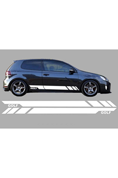 tuningset Autocolante laterale din vinil, alb, compatibile cu VW Golf 5 6 7 V...