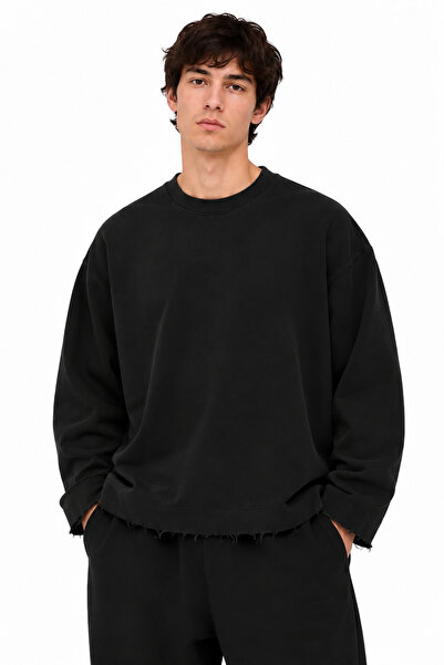 Erkek Dökümlü Kesik Uçlu Bol Shirt