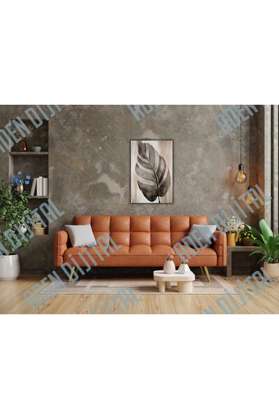 Aden TABLOU DIGITAL DECORATIV PE PÂNZĂ CU FRUNZE