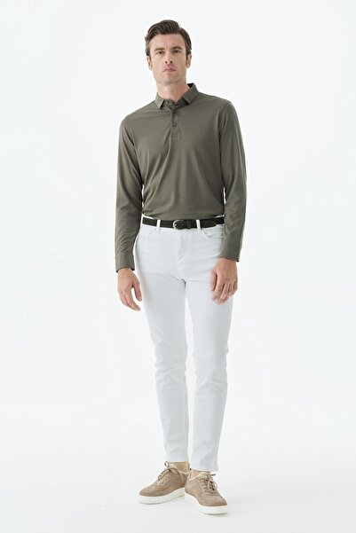 Jakamen White Slim Fit 5 Pocket Jeans