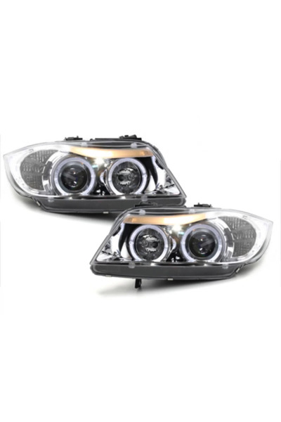 tuningset Faruri Angel Eyes compatibile cu BMW Seria 3 E90 E91 03.2005-08.2008