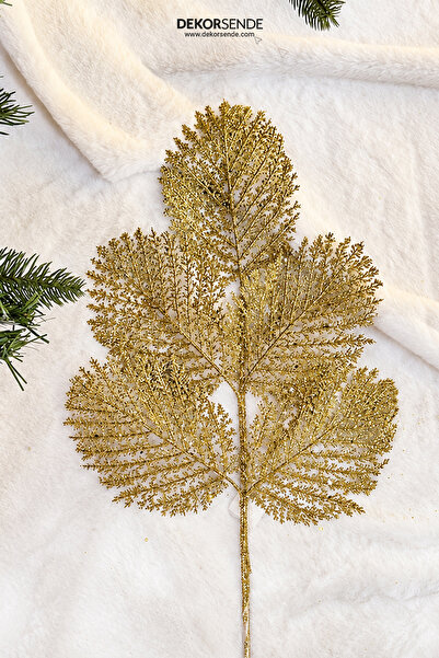 Dekorsende Artificial Glitter Needle Branch Gold 67 cm