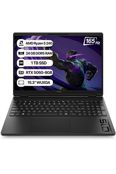 HP HyperX OMEN 15 D2QW3EA AMD Ryzen 5 240 24GB 1TB SSD RTX5060-8GB Freedos 15...