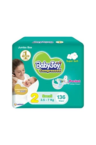 BabyJoy حفاضات جامبو دبل باك مقاس (2) - 136 حفاضة (صندوق اقتصادي)