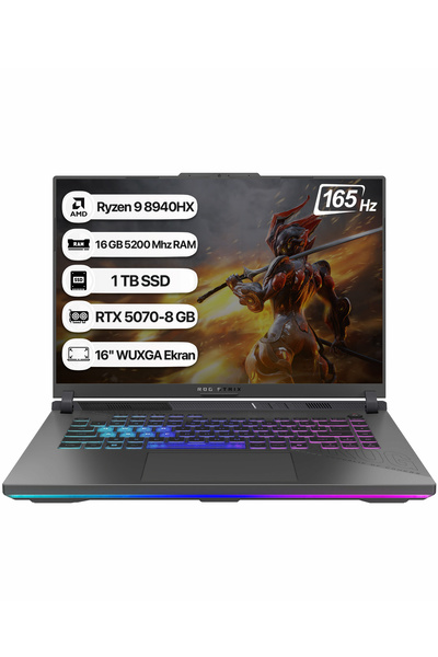 ASUS ROG Strix G16 G614PP-RV218 AMD Ryzen 9 8940HX 16GB 1TB RTX5070-8GB 115W ...