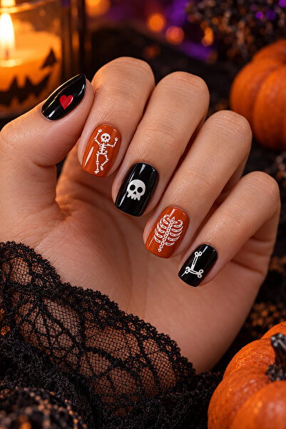 Flash Tattoos® Halloween Cadılar Bayramı Dokulu Tırnak Sticker Nail Art Süsü