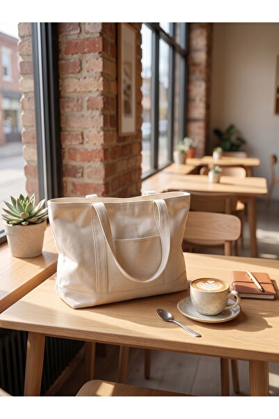Damira Home Gabardin Canvas Bez Çanta – Günlük Kullanım Omuz Çantası