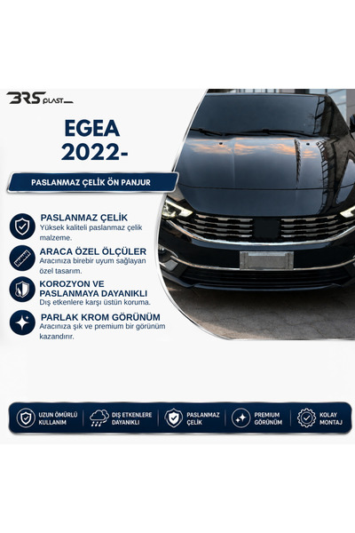BRSPLAST Fiat Egea Sedan Uyumlu 2022 Ve Üzeri Krom Ön Panjur 8 Parça Paslanma...